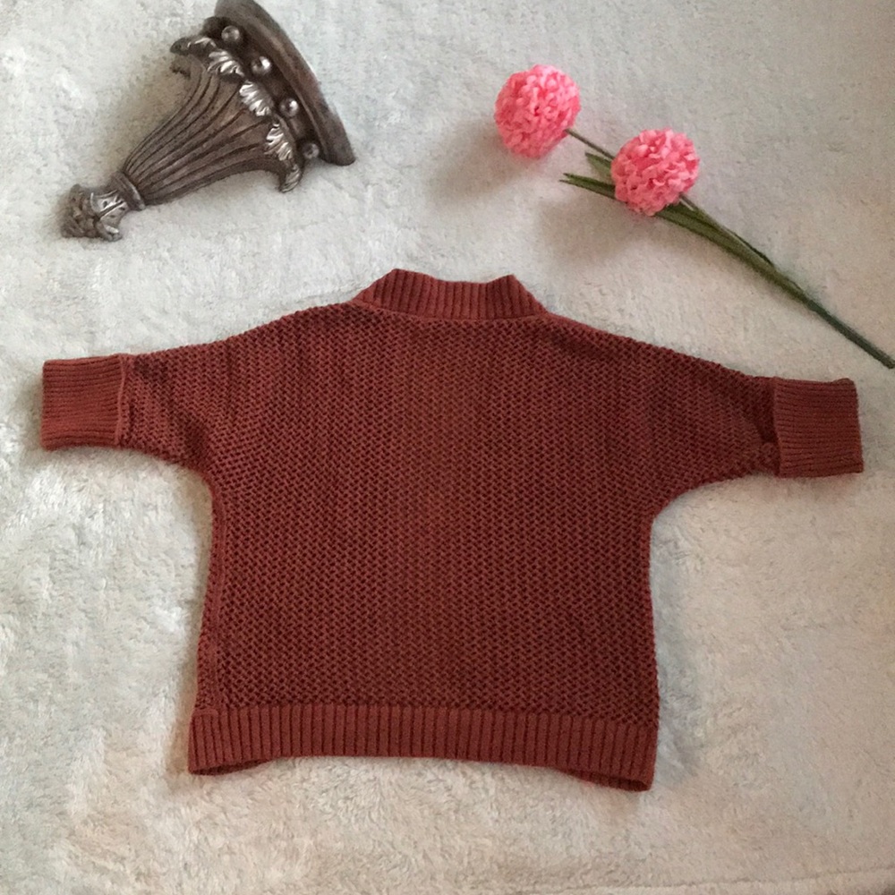 CHRISTOPHER & BANKS Cardigan Loose Knit Orange Size P/M - Picture 10 of 16